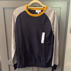 Men’s Goodfellow navy, mustard and grey sweater